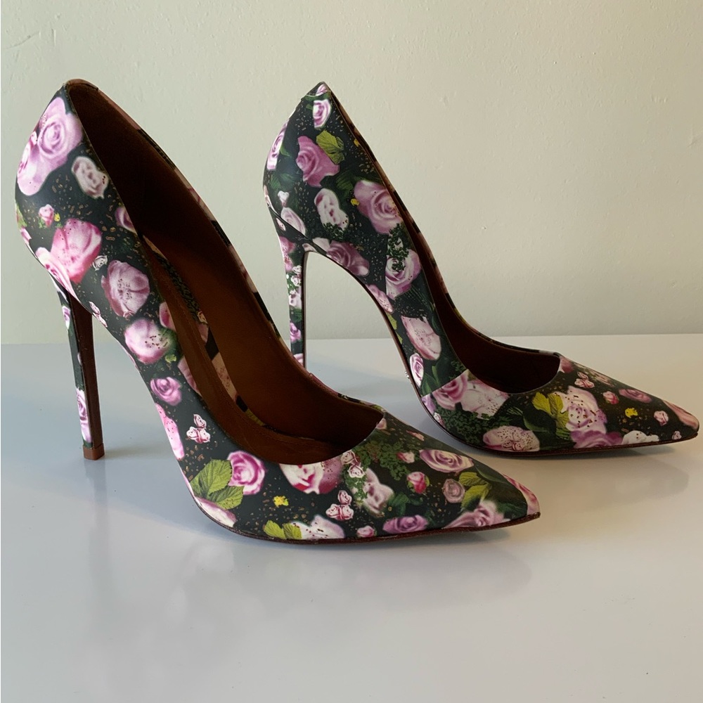 Schutz Rose Print Stilettos